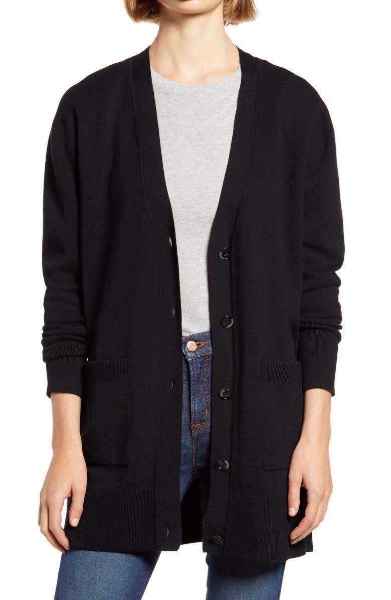 J.Crew V-Neck Long Cardigan, Main, color, 