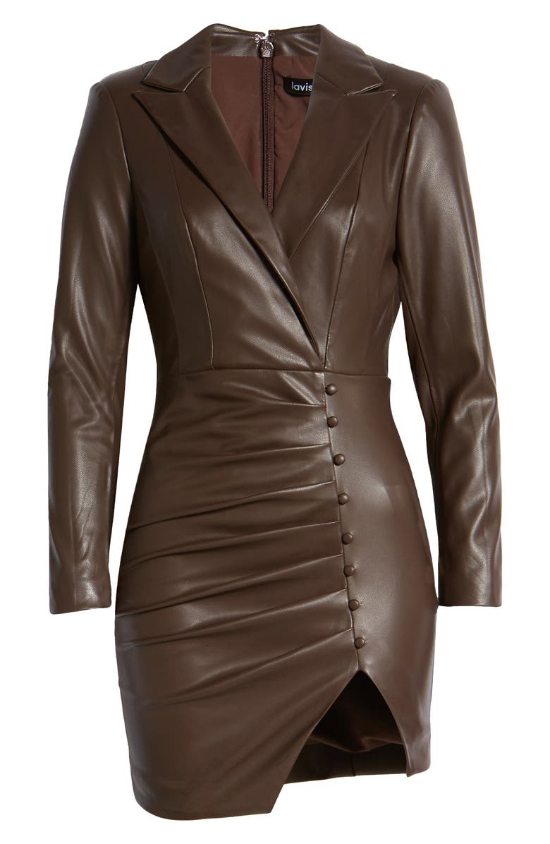 Lavish Alice Faux Leather Blazer Minidress, Alternate, color,