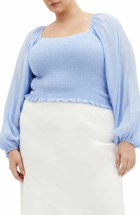 Rowy Smocked Balloon Sleeve Top