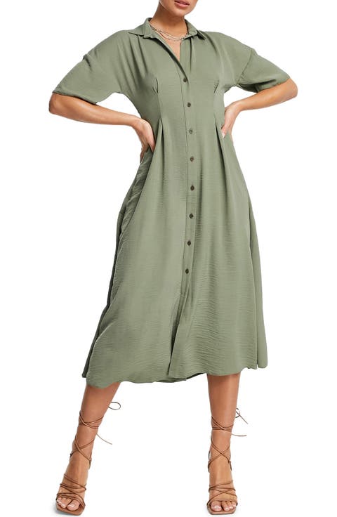 Button-Up Midi Shirtdress
