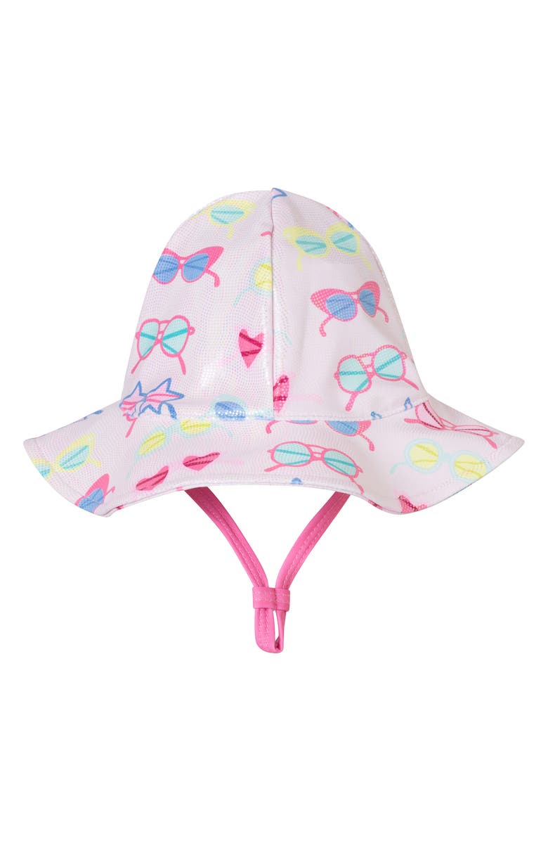 Andy & Evan Long Sleeve One-Piece Rashguard Swimsuit & Bucket Hat Set, Alternate, color, Pink