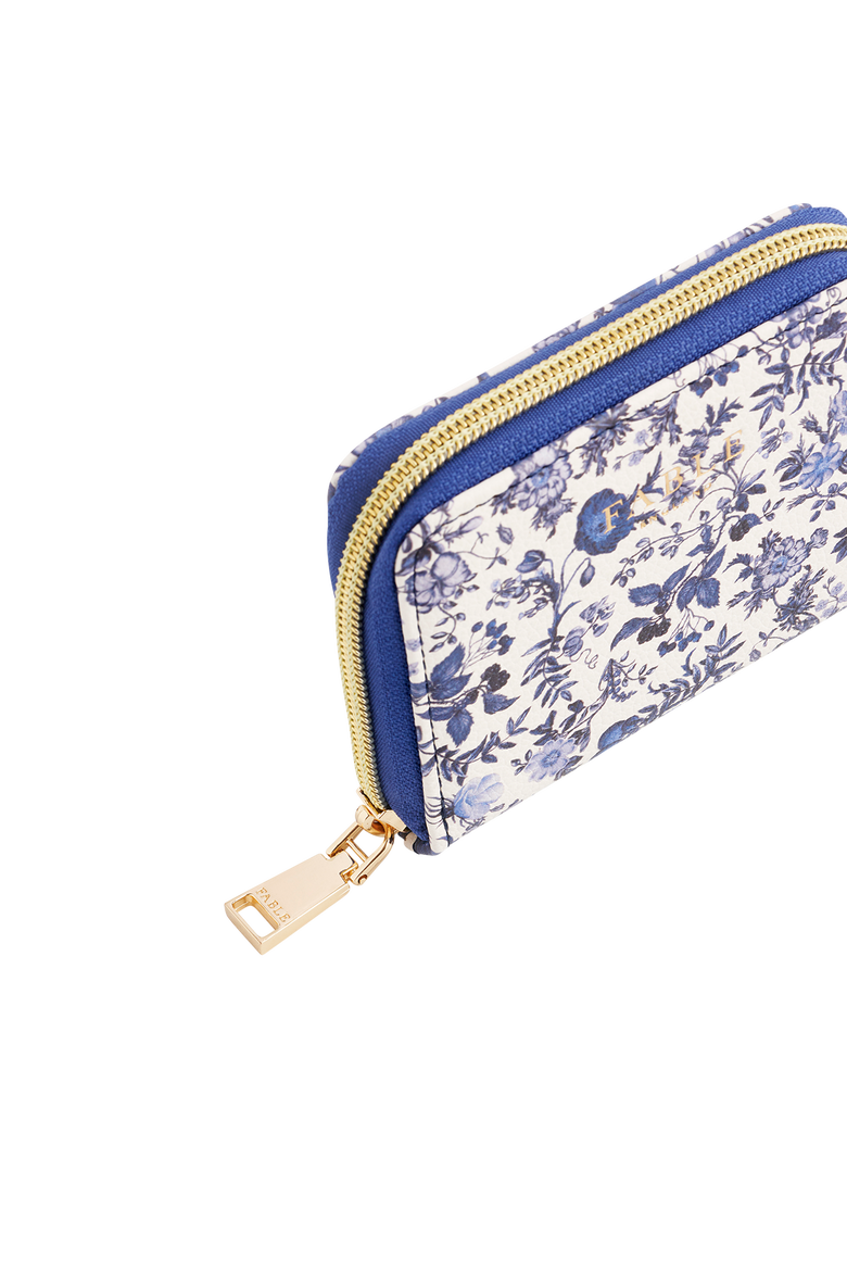Ditsy Blue Small Purse, Alternate, color, Ivory