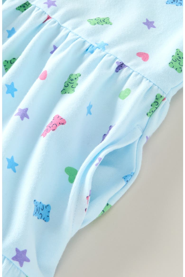 Kids' Short Sleeve Tiered Dress, Alternate, color, BLUE DELICATE CANDY TOSS