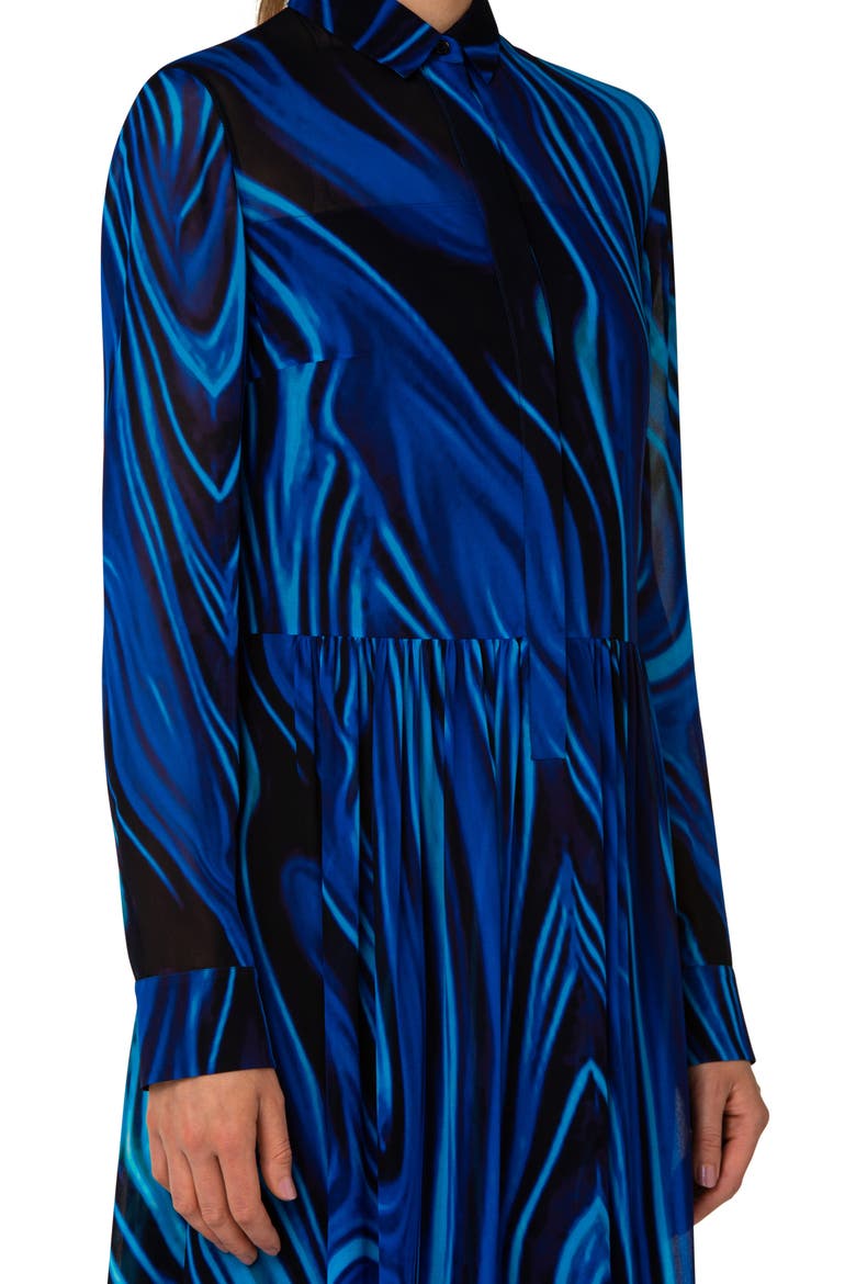 Blue Planet Long Sleeve Shirtdress, Alternate, color, AZUR MULTICOLOR