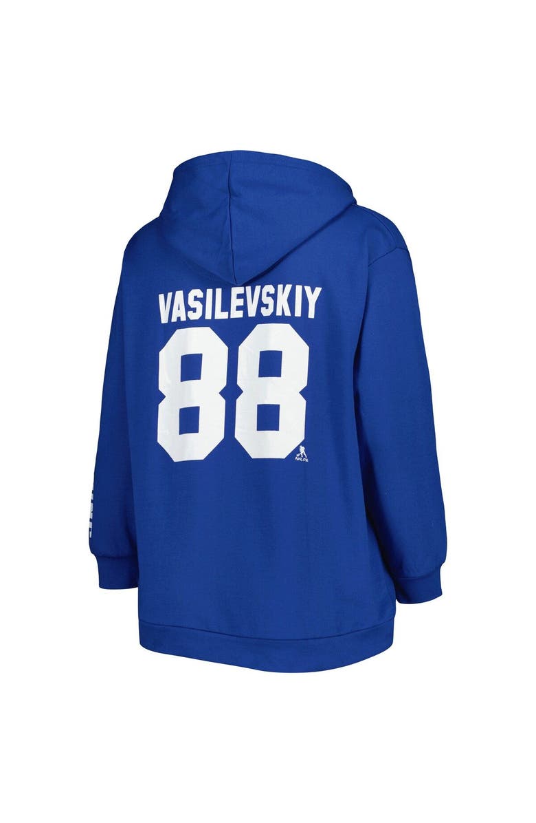 PROFILE Women's Andrei Vasilevskiy Royal Tampa Bay Lightning Plus Size Lace-Up V-Neck Pullover Hoodie, Alternate, color, 