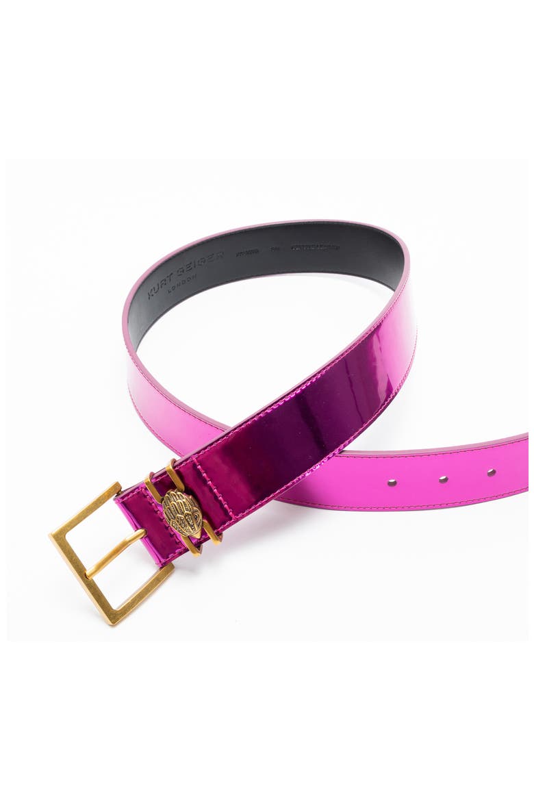 Metallic Leather Belt, Alternate, color, FUCHSIA/ ANTIQUE BRASS