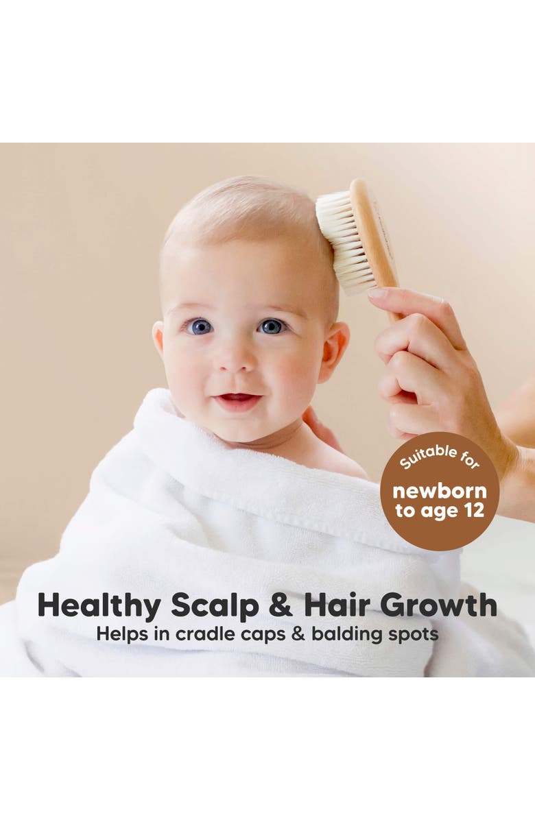 KeaBabies Baby Hair Brush and Comb Set, Alternate, color, Walnut