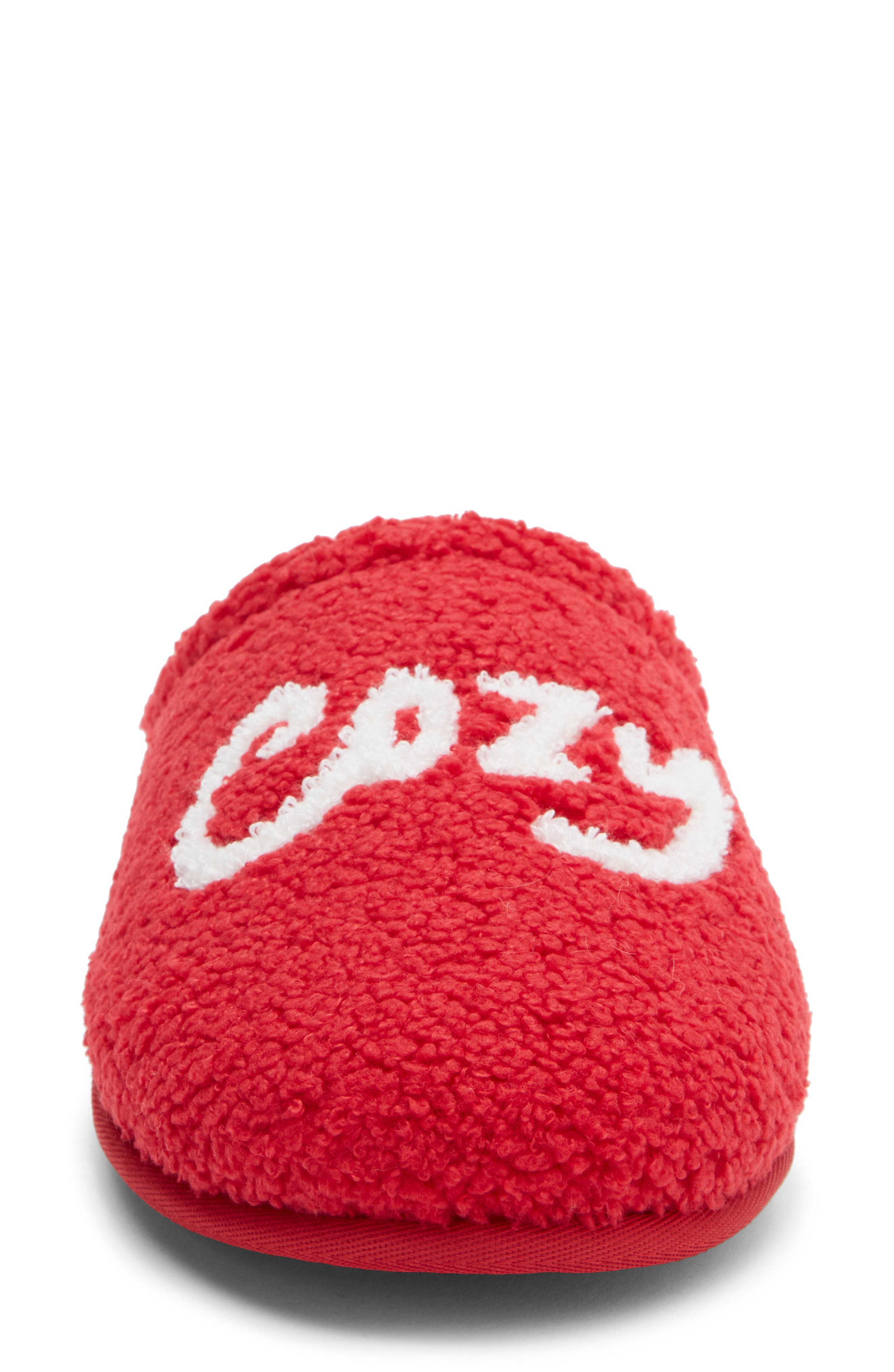 Cozy Crew Slipper, Alternate, color, RED