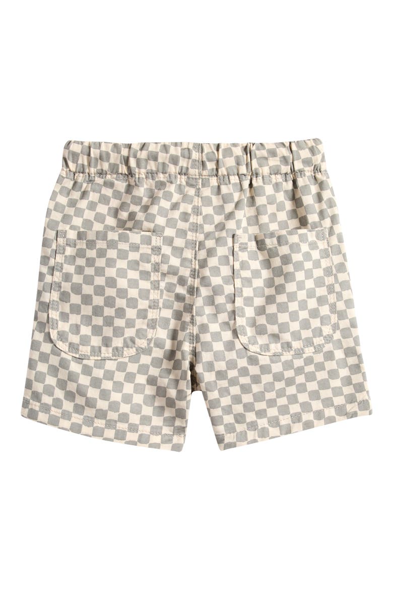 Kids' Checkerboard Cotton Twill Shorts, Alternate, color, GREY