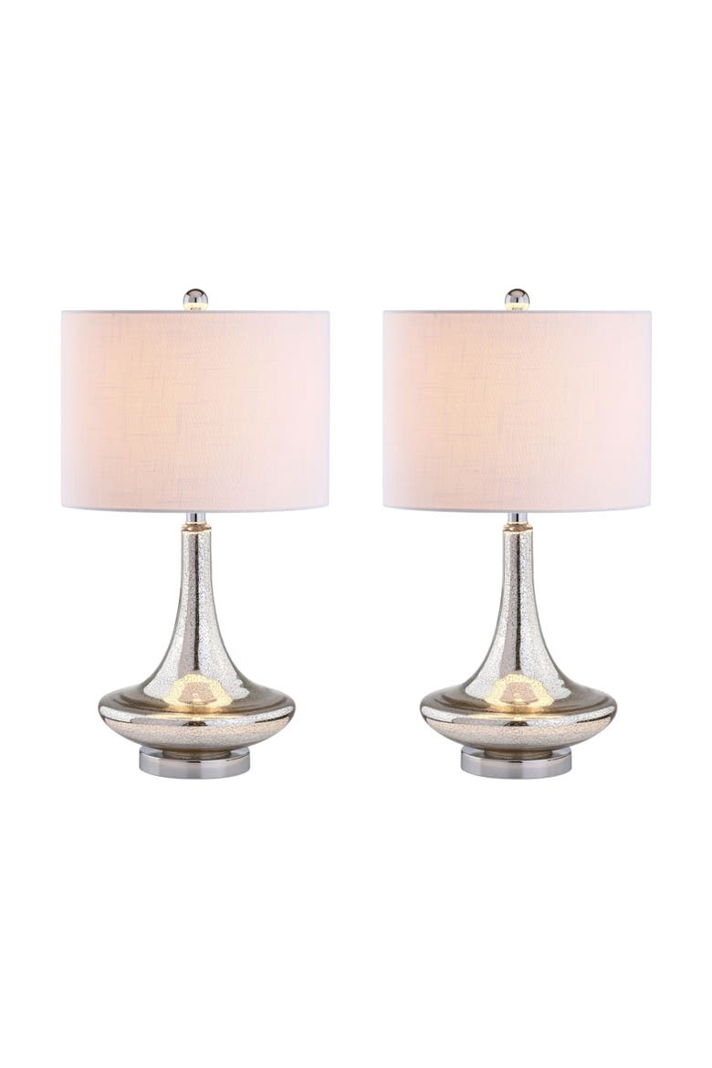 Cecile 25.5" Glass Teardrop LED Table Lamp, Main, color, Mercury Silver