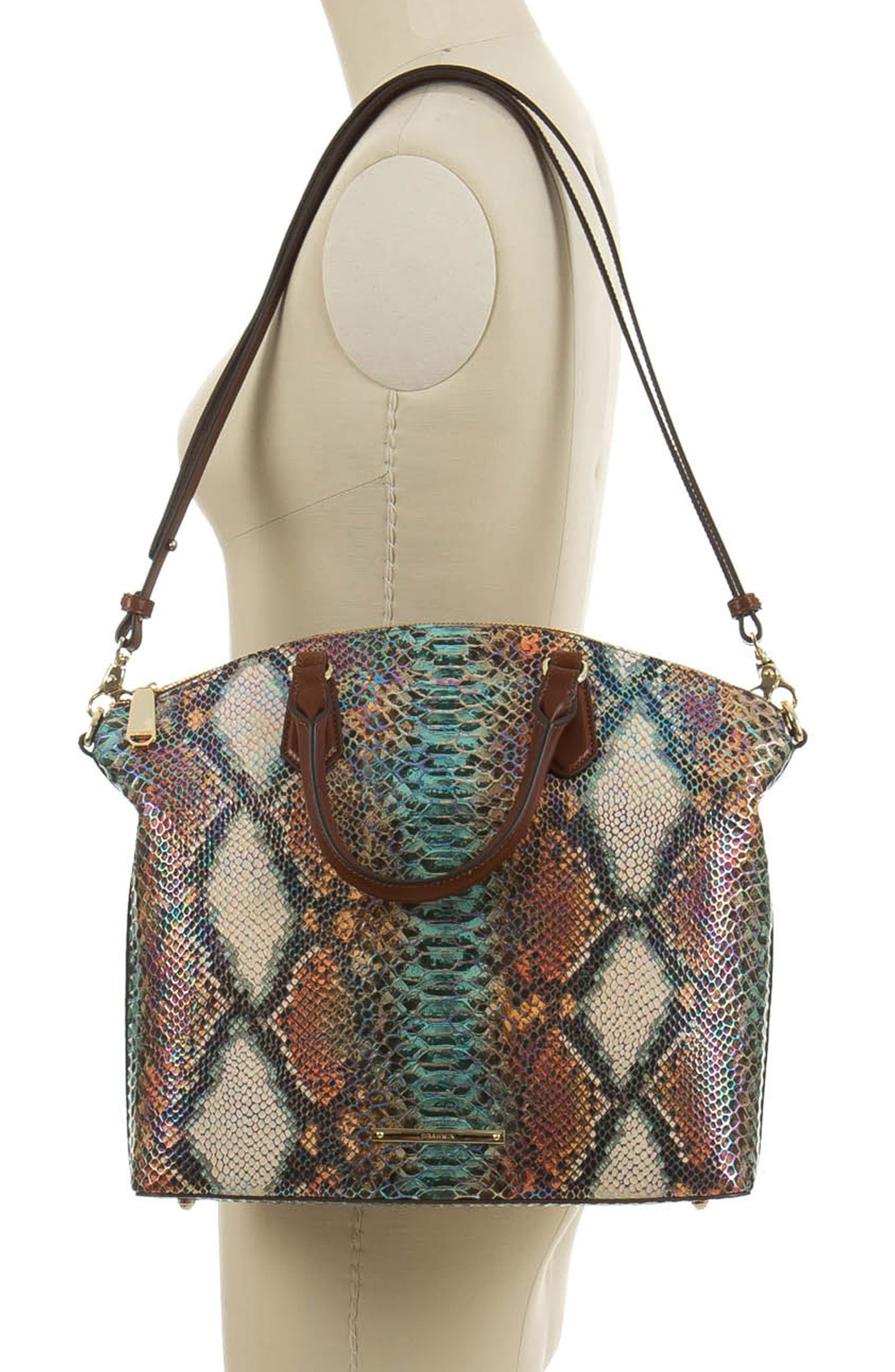 Large Duxbury Croc Embossed Leather Satchel, Alternate, color, MULTI