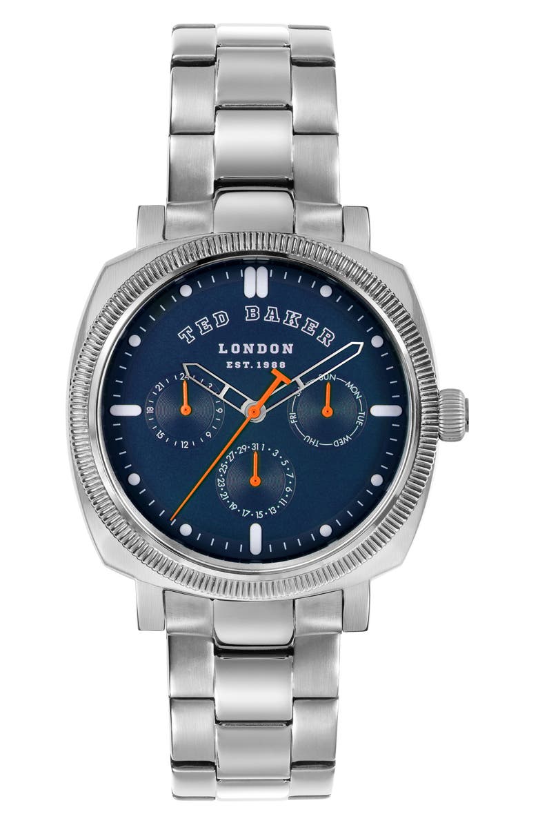 Ted Baker Caine Multifunction Bracelet Watch, 42mm, Main, color, Stainless Steel