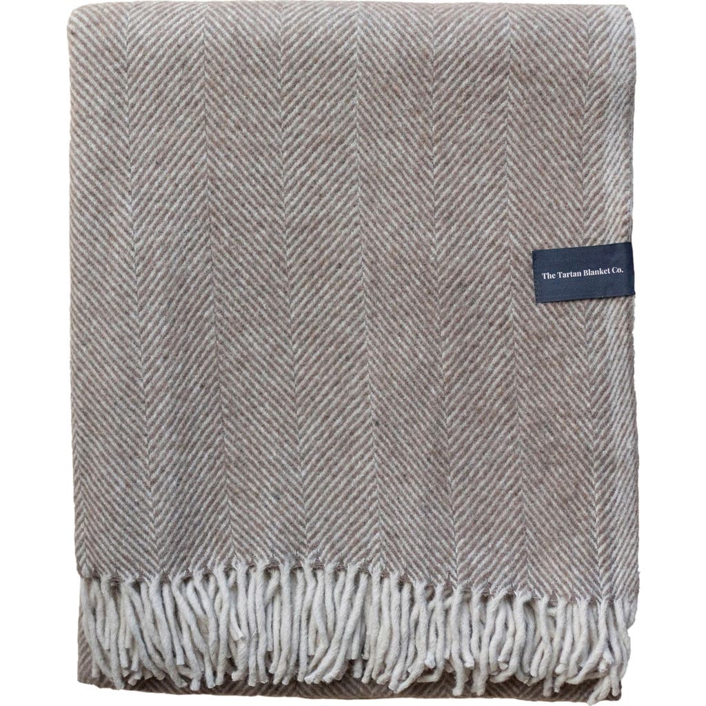 Tbco Recycled Wool Blend Throw Blanket In Neutral