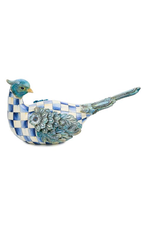 Mackenzie-childs Mackenzie Childs Royal Autumn Pheasant Figurine In Blue