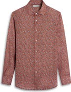 Bugatchi Julian Shaped Fit Floral Linen Button-Up Shirt