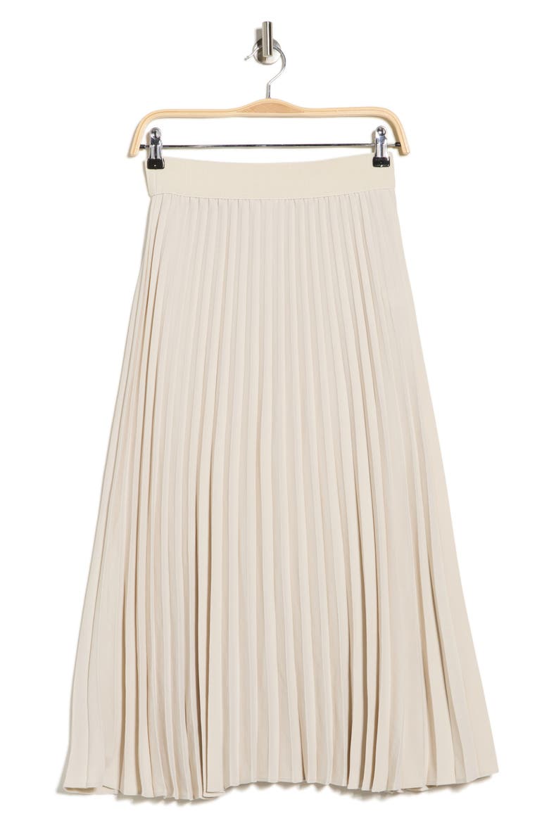 Pleated Midi Skirt, Alternate, color, BEIGE RAINY DAY