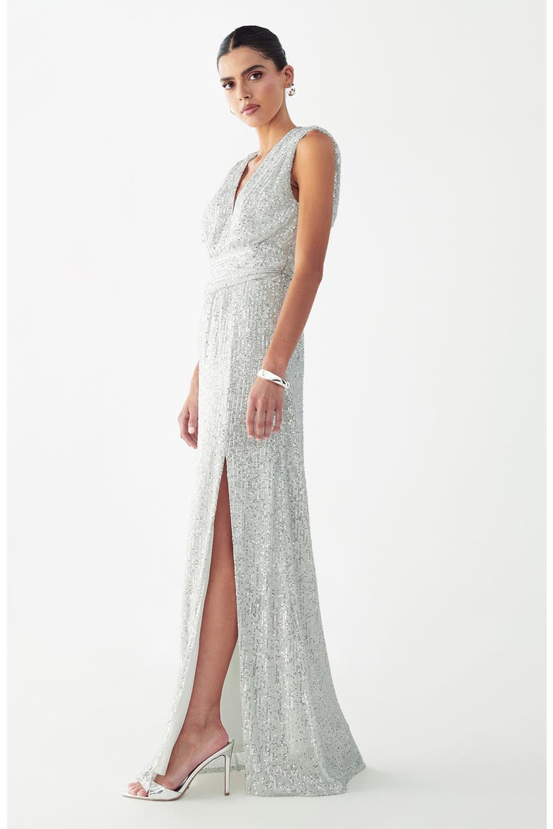 Cottier Maxi Dress, Alternate, color, White Sequin