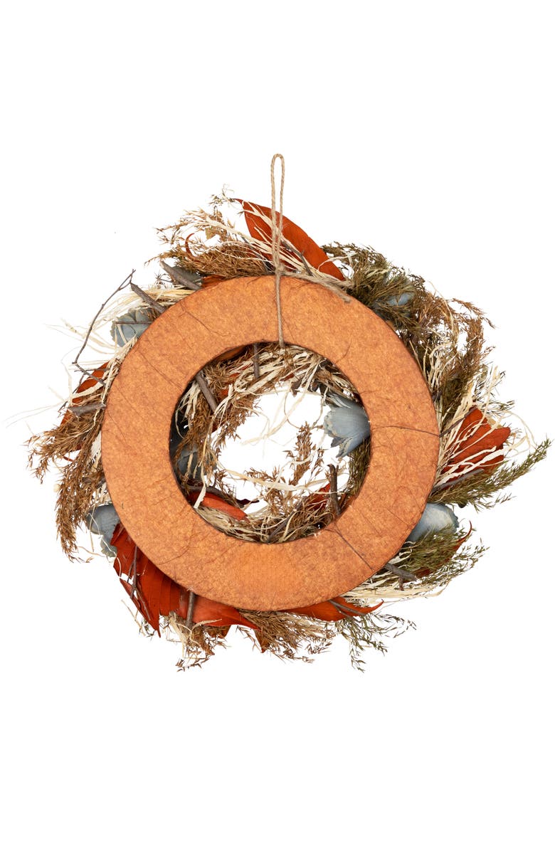 Northlight Sunflower and Wheat Artificial Fall Harvest Wreath - 12" - Unlit, Alternate, color, Orange