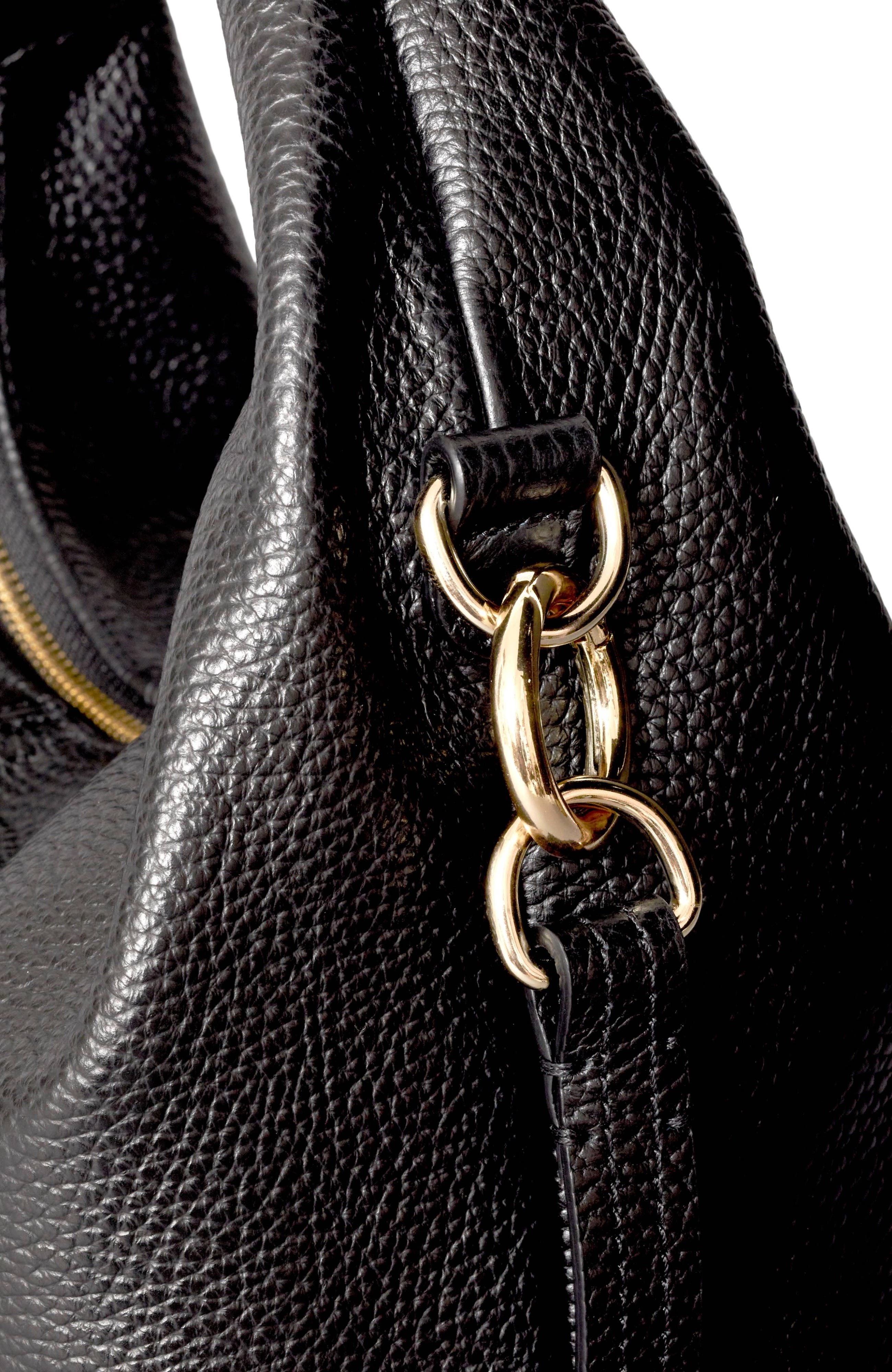 HYER GOODS Leather Mini Everday Shoulder Bag, Alternate, color, Black/Gold