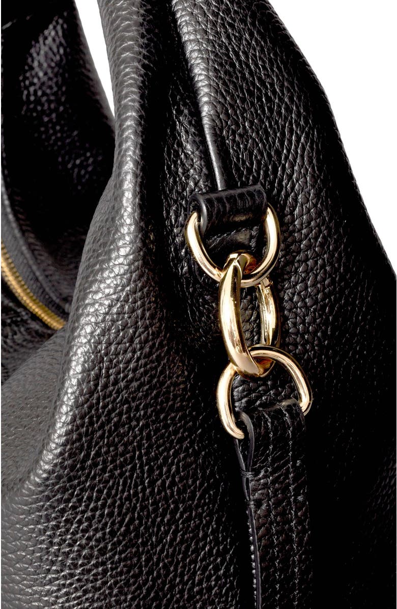 HYER GOODS Leather Mini Everday Shoulder Bag, Alternate, color, Black/Gold