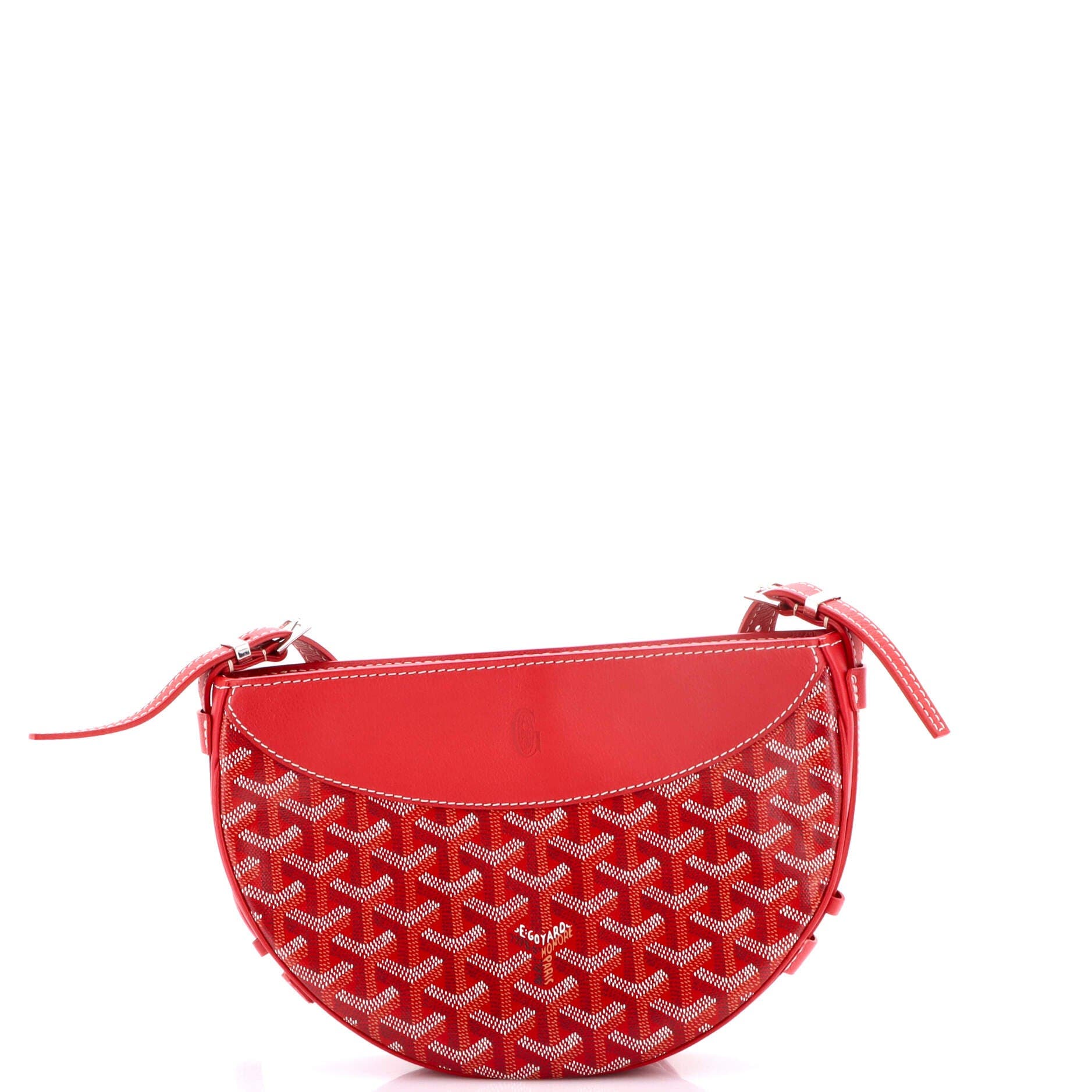 Pre-Owned Goyard Hirondelle Shoulder Bag Coated Canvas and Leather, Main, color, Red