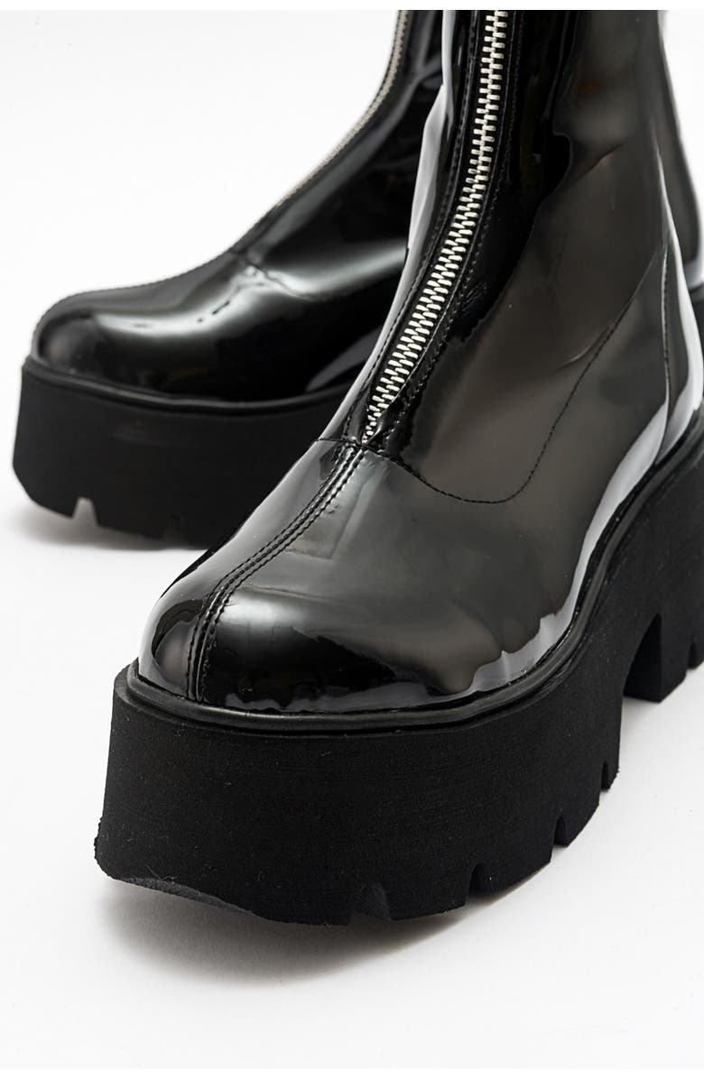 Prologue Shoes Ovil Platform Zip Boot, Alternate, color, Black Patent