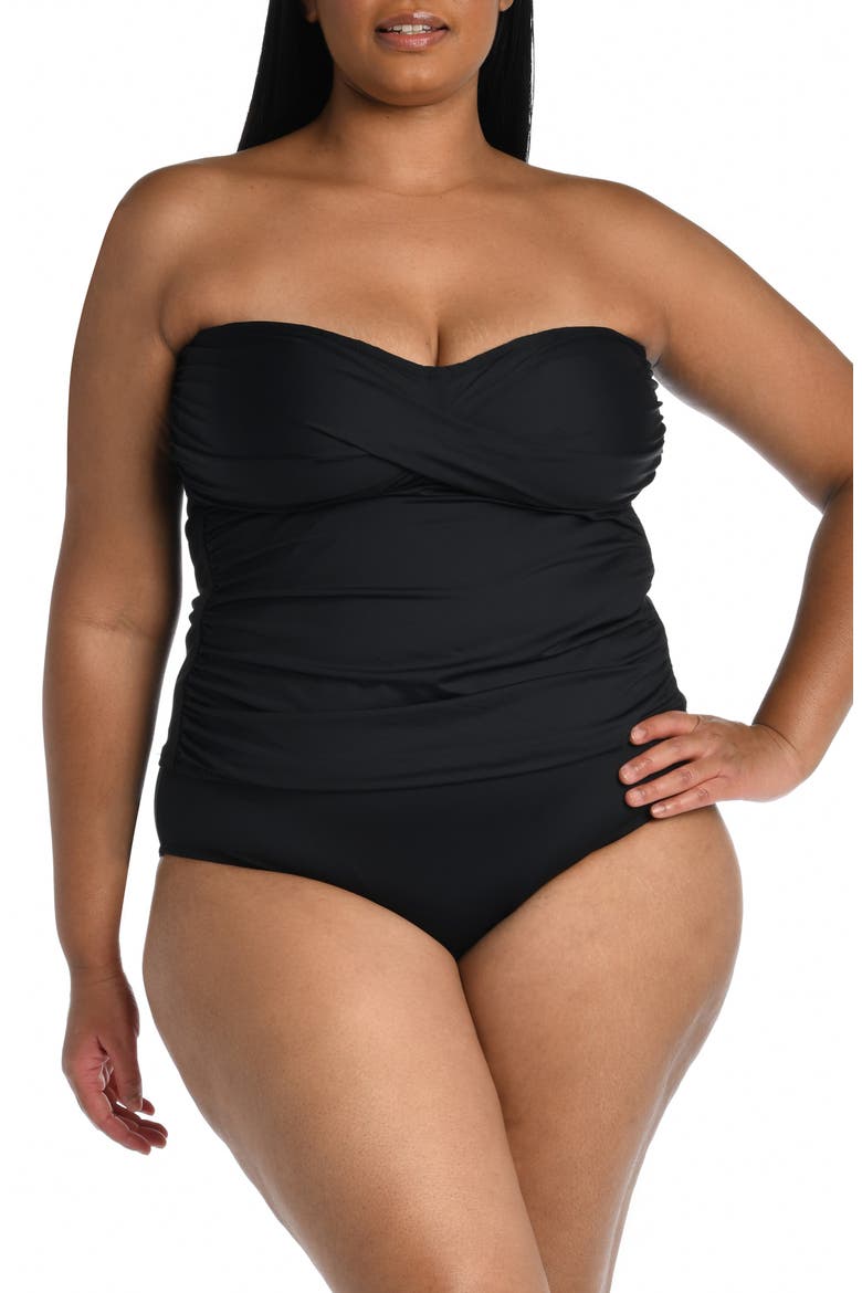 Island Goddess Twist Tankini Top, Alternate, color, BLACK
