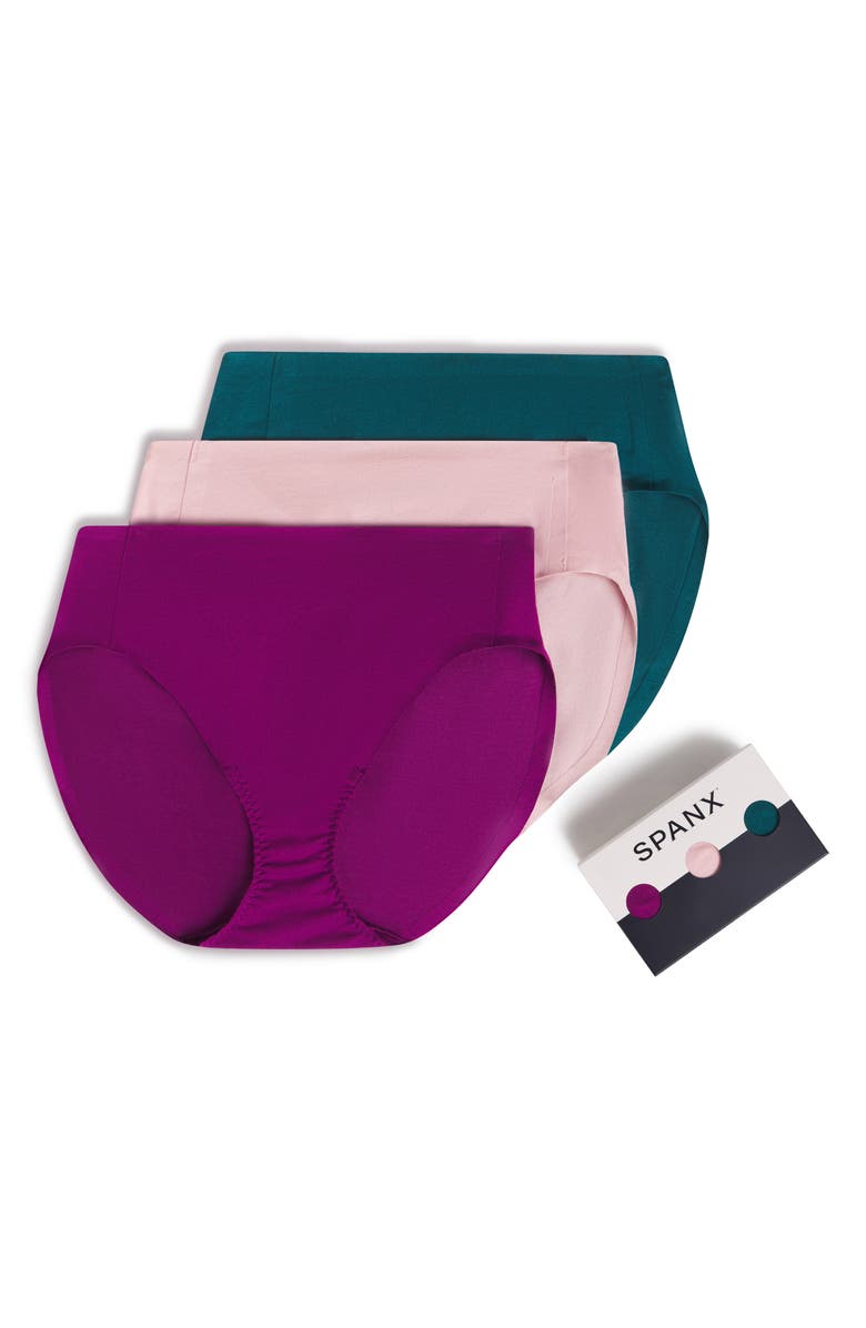 SPANX<sup>®</sup> Assorted 3-Pack High Cut Cotton Blend Briefs, Main, color, 
