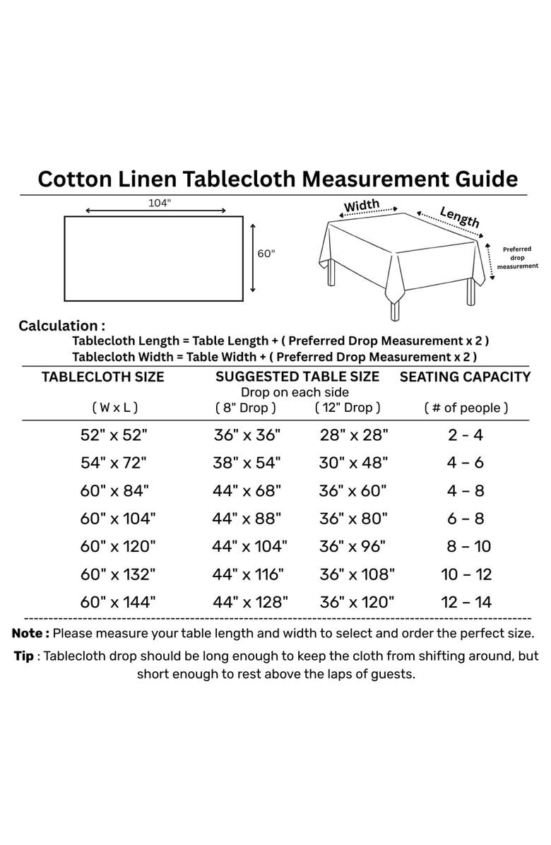 Solino Home Cotton Linen Tablecloth - Dru, Alternate, color, Black