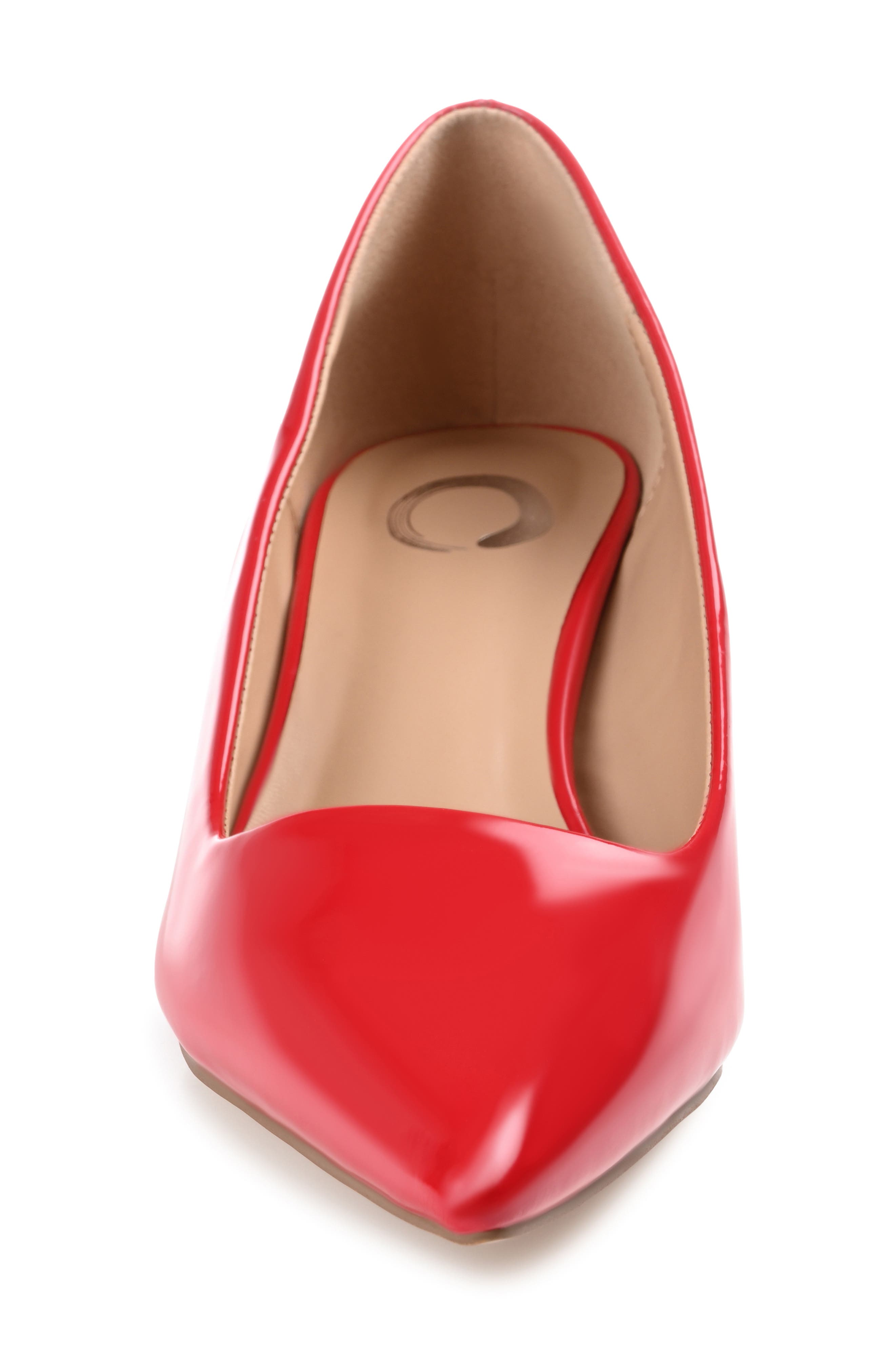 Journee Collection Celica Pump - Wide Width, Alternate, color, Patent/ Red