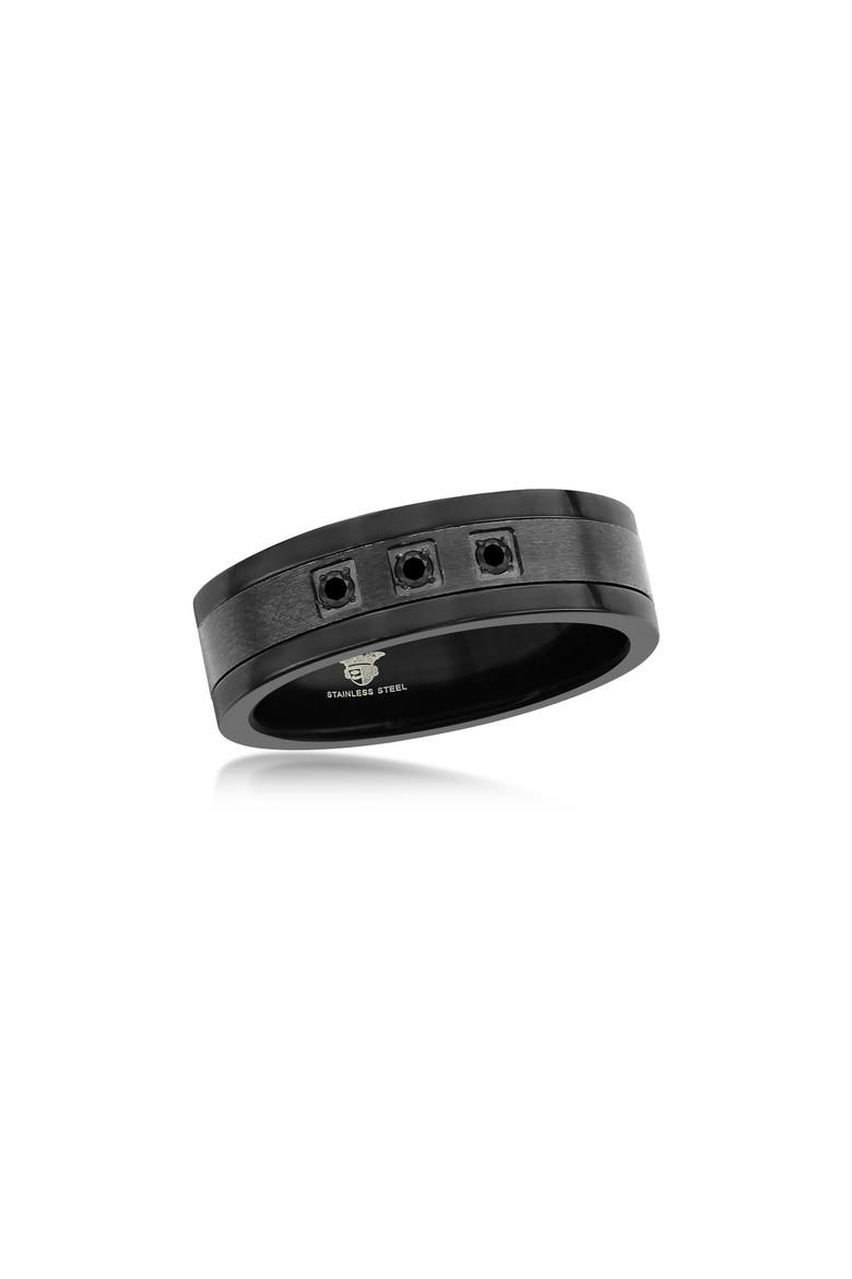 Men's Cubic Zirconia Band Ring, Main, color, BLACK