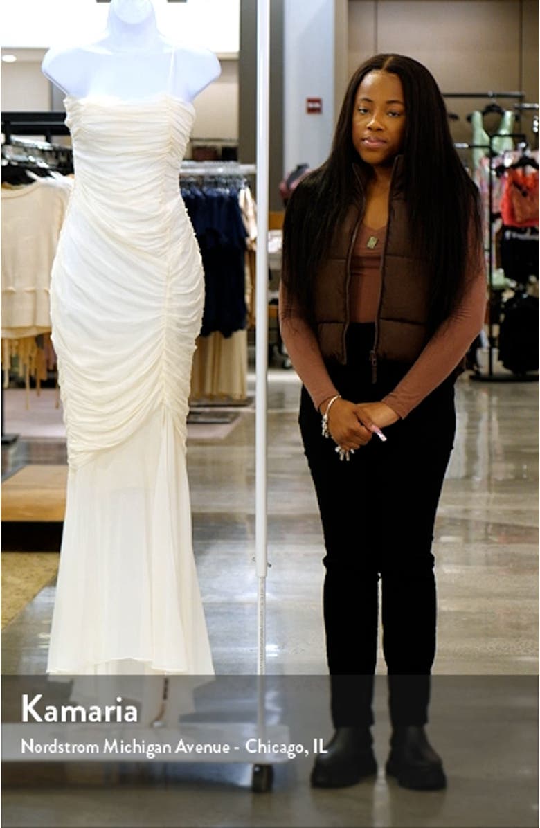 Pearla Ruched Georgette Cocktail Dress, sales video thumbnail