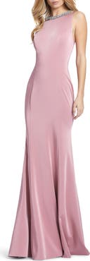 Ieena for Mac Duggal Embellished Neck Trumpet Gown