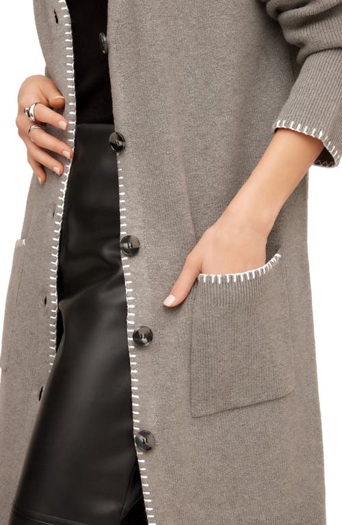 Fifteen Twenty Ariel Cotton & Cashmere Longline Cardigan In Gray