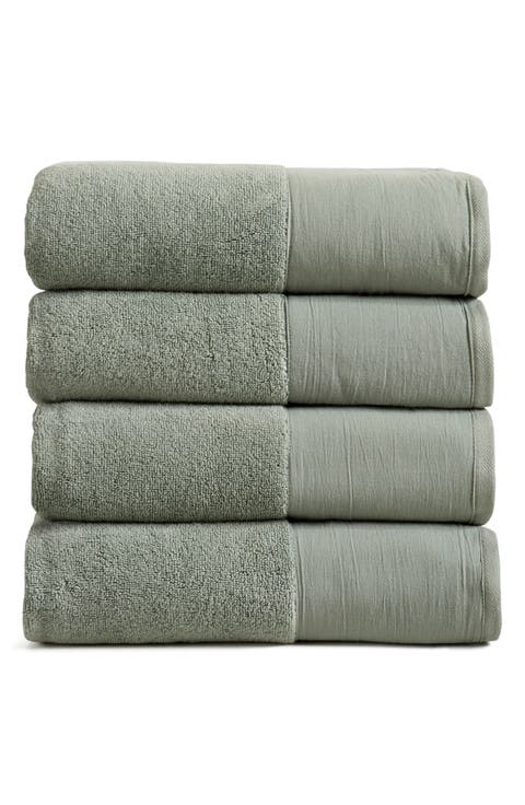 Border 4-Pack Cotton Bath Towels