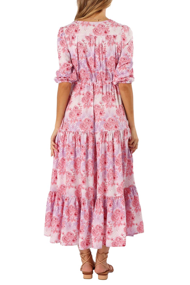 Kelda Floral Tiered Maxi Dress, Alternate, color, PINK/ PURPLE