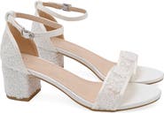 Kailee P Jackie Crochet Lace Block Heel Sandals