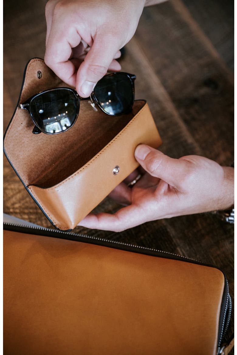 Salvino Leather Eyeglass Case, Alternate, color, Tan