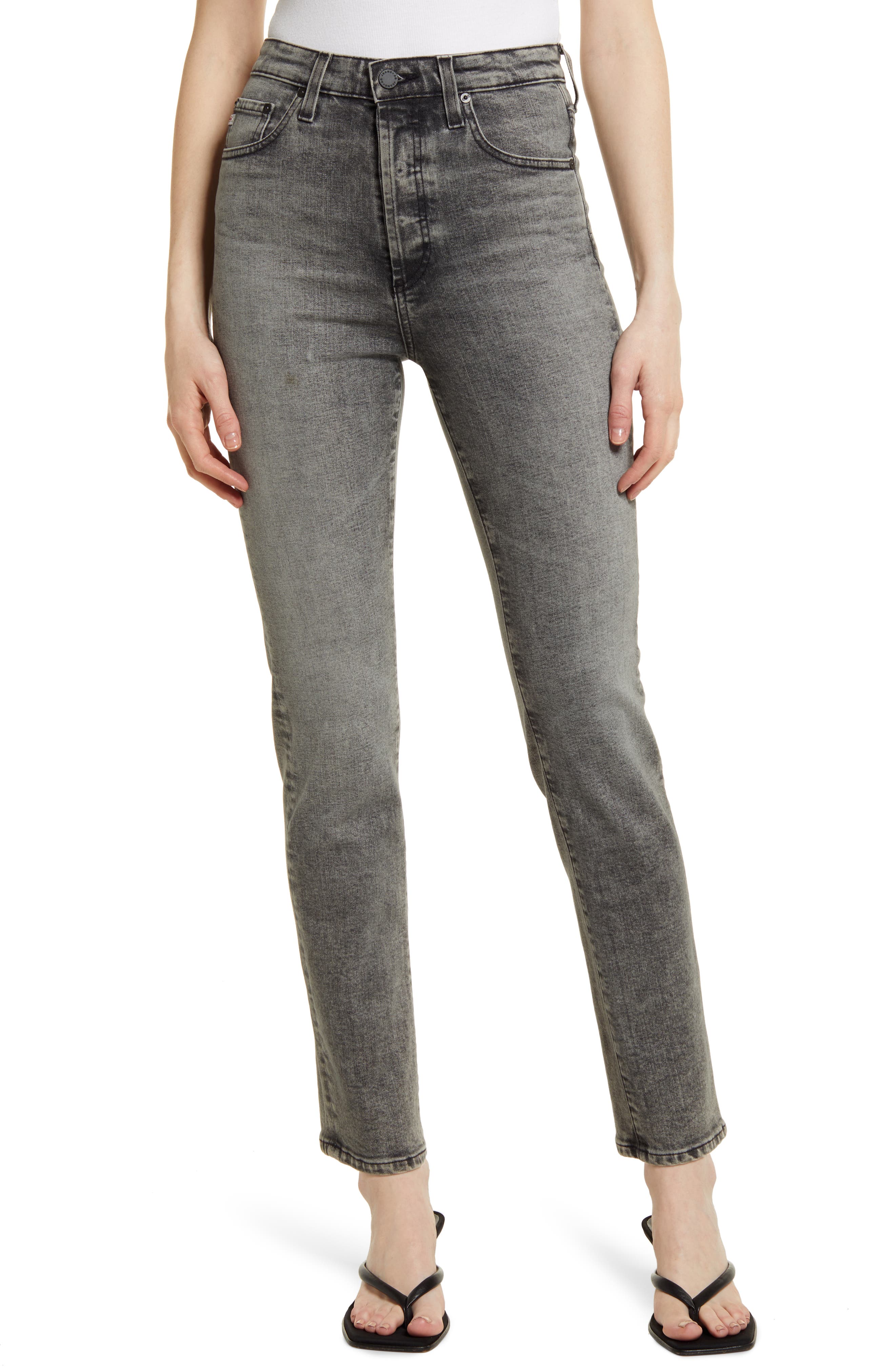 Alexxis High Waist Slim Straight Leg Jeans