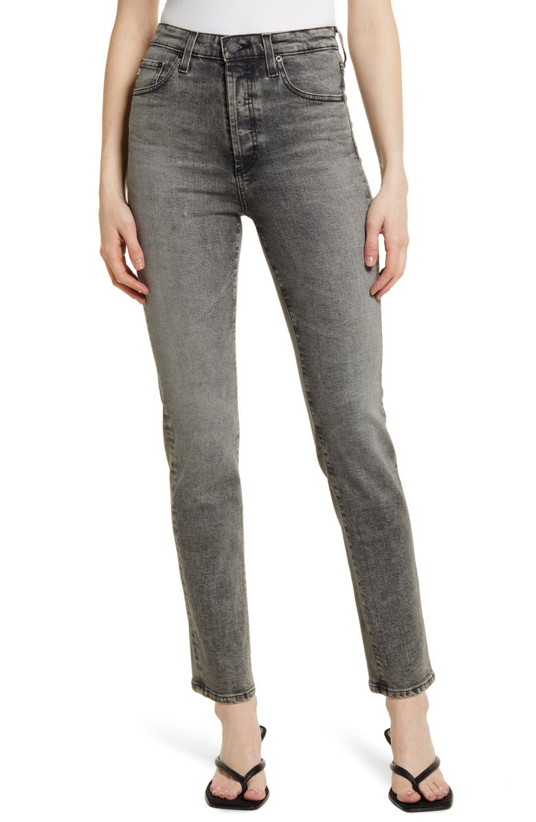 AG Alexxis High Waist Slim Straight Leg Jeans, Main, color, 12 Years Highroad