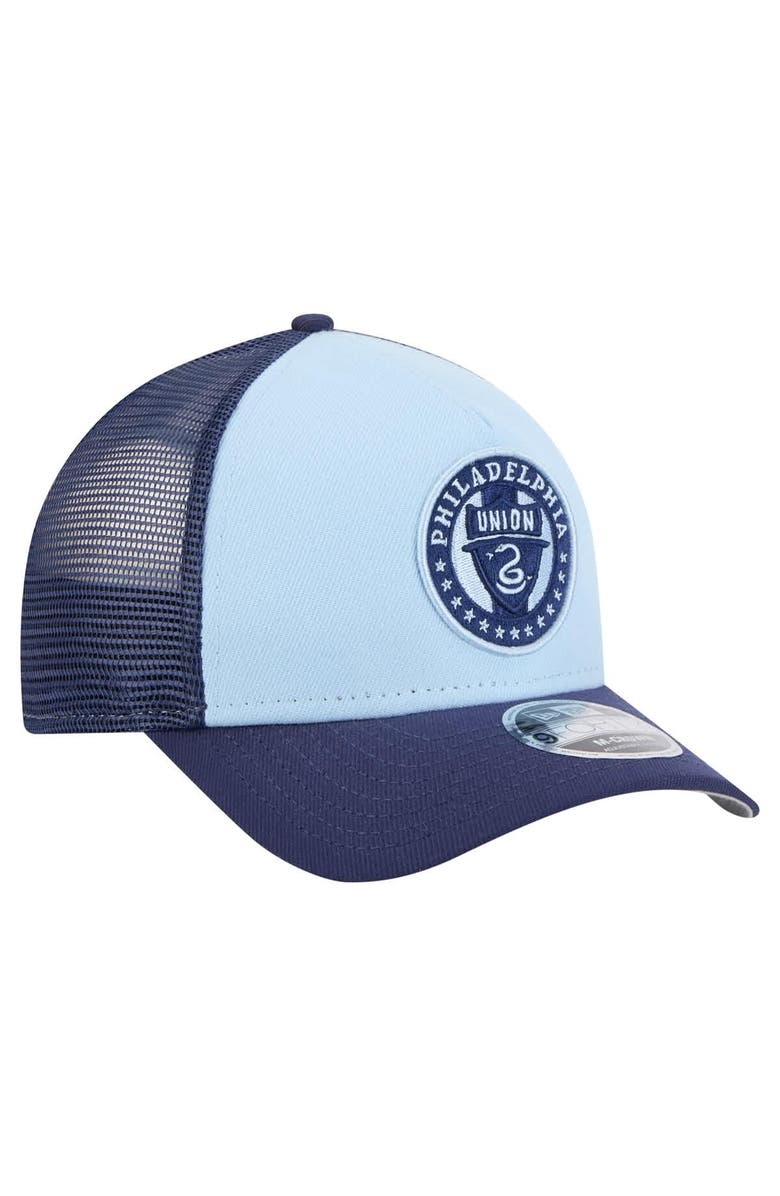 New Era Men's New Era Light Blue Philadelphia Union Color Pack 9FORTY M-Crown A-Frame Adjustable Trucker Hat, Alternate, color, 