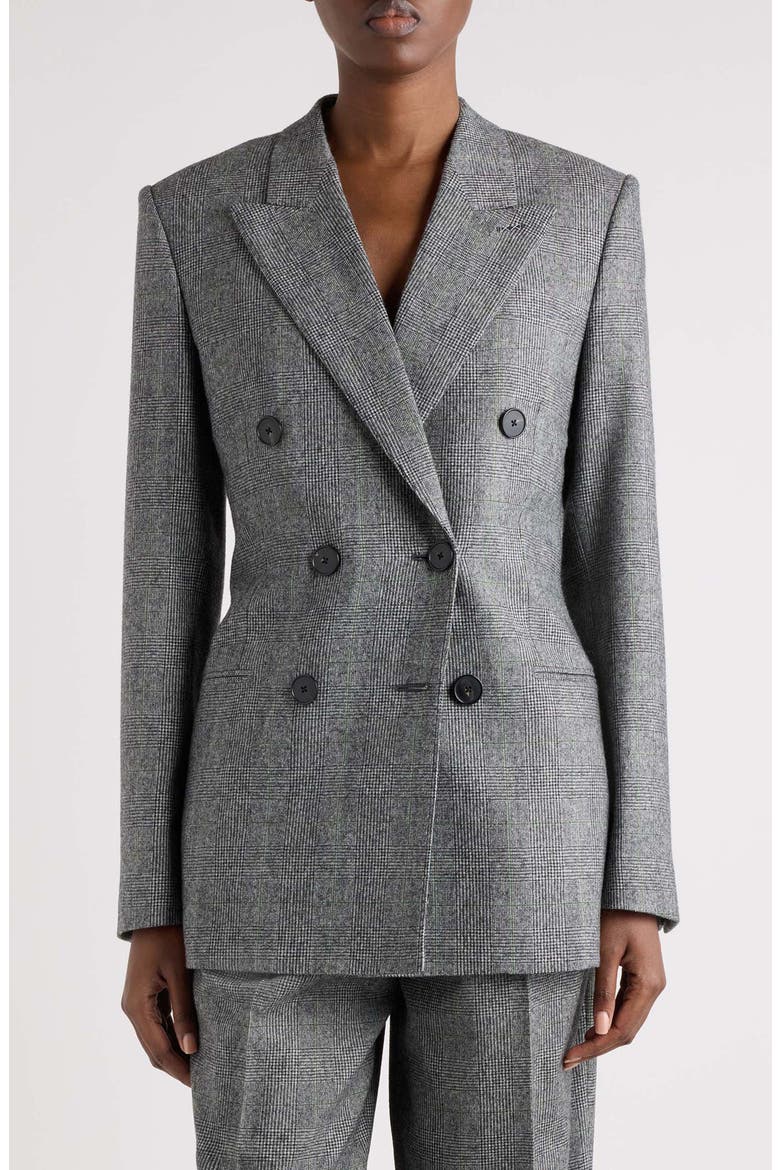 Double Breasted Wool Jacket, Main, color, GREY MIX