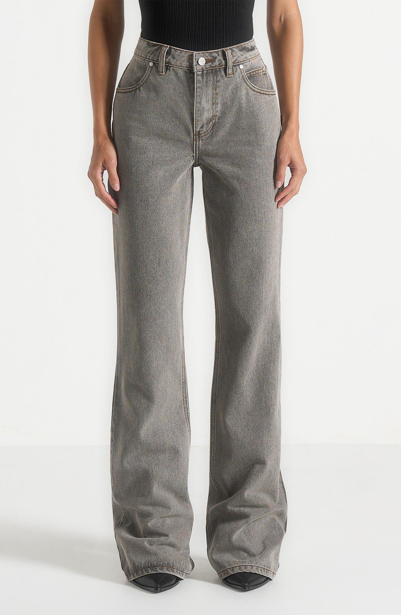 Manière De Voir Abbie Stacked Fit And Flare Jeans, Alternate, color, Washed Grey