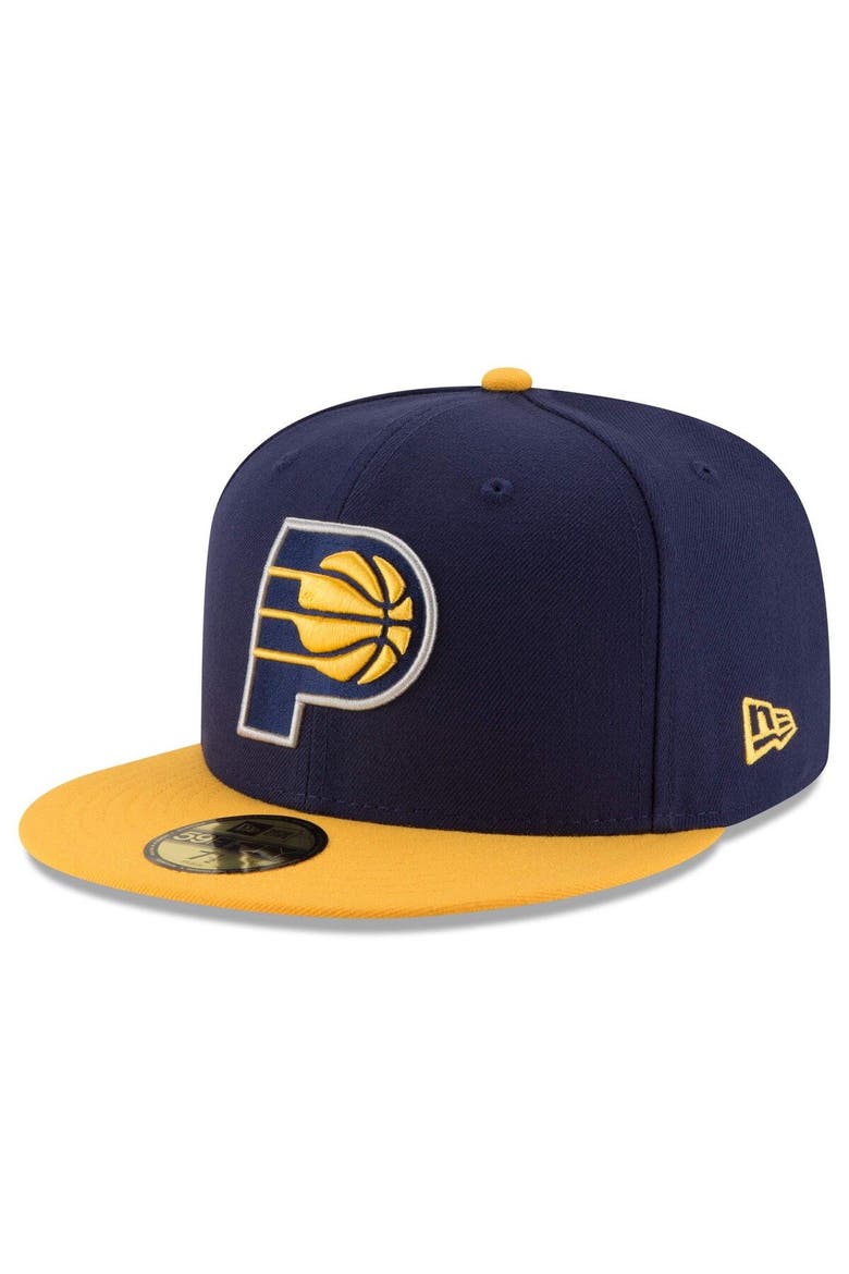 Men's New Era Navy/Yellow Indiana Pacers Official Team Color 2Tone 59FIFTY Fitted Hat, Alternate, color, NAVY