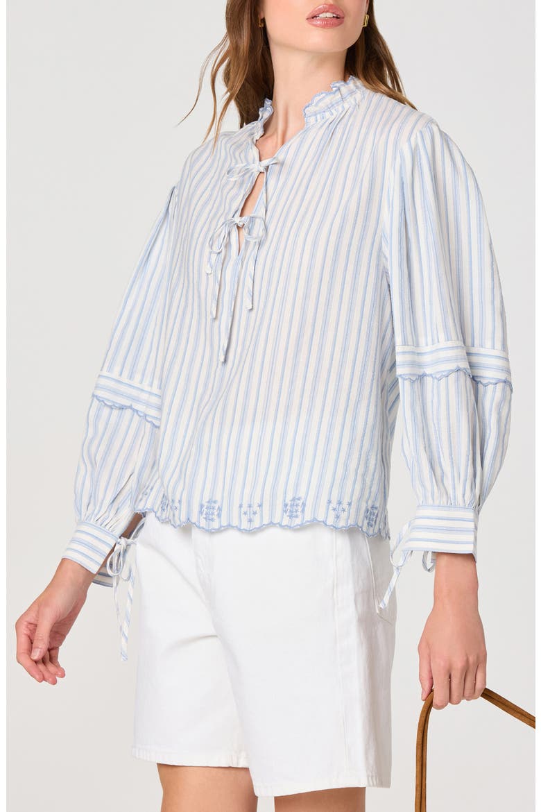 Taliyah Long Sleeve Top, Alternate, color, BLUE STRIPE
