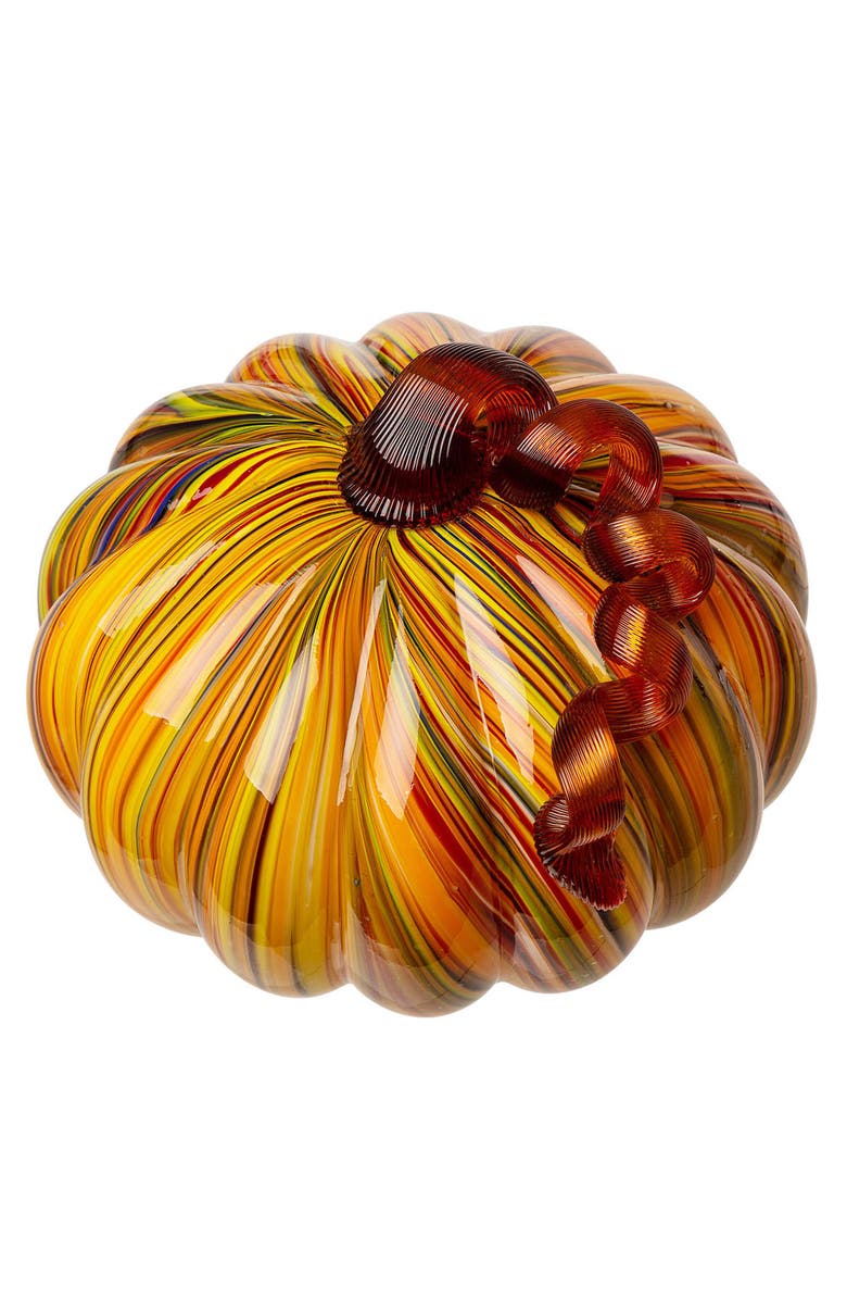 Glitzhome Multi Striped Glass Pumpkins, Alternate, color, 