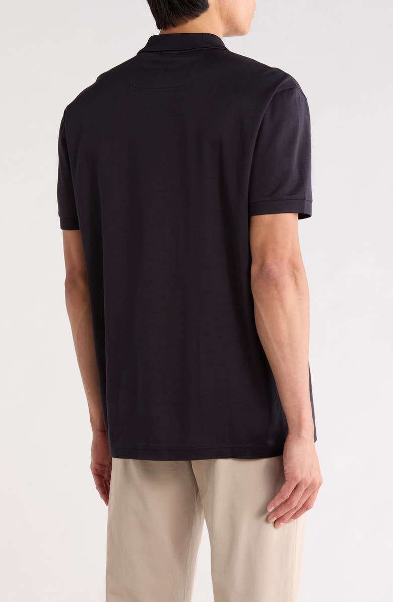 BOSS Philix Pima Cotton Quarter Zip Knit Polo, Alternate, color, Dark Blue