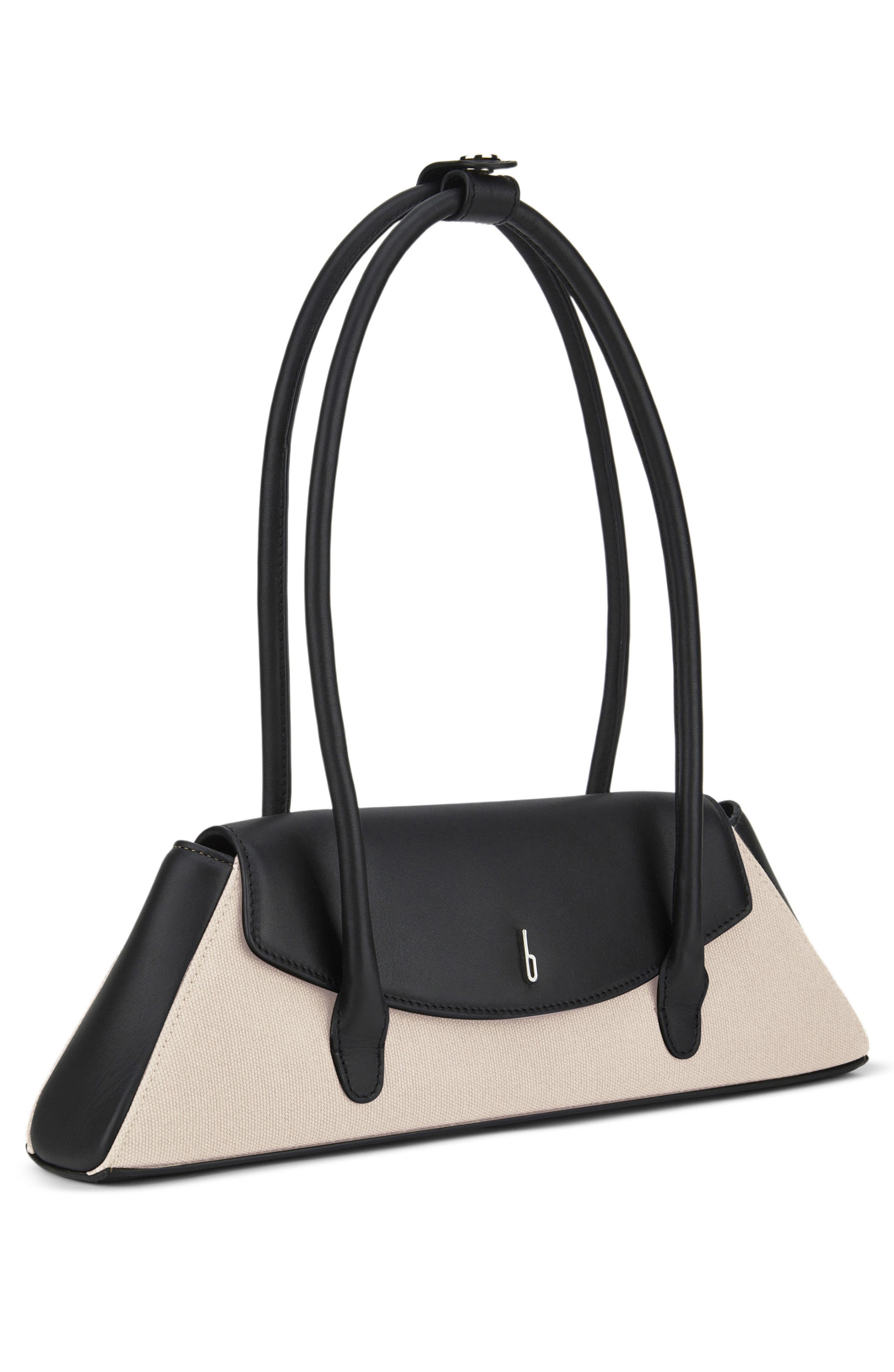 behno Diana Canvas Shoulder Bag, Alternate, color, Sand/ Black