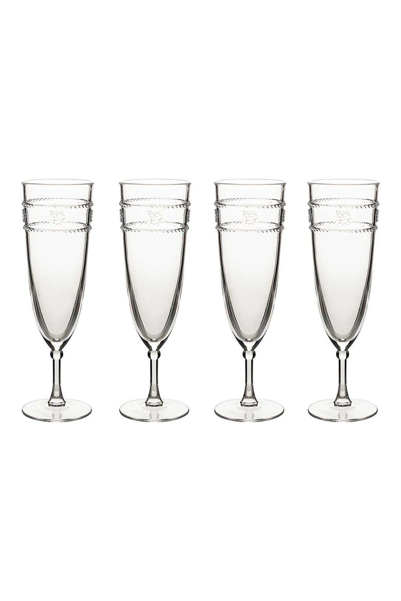 Isabella Set of 4 Acrylic Champagne Flutes, Main, color, CLEAR