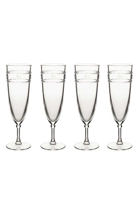 Isabella Set of 4 Acrylic Champagne Flutes